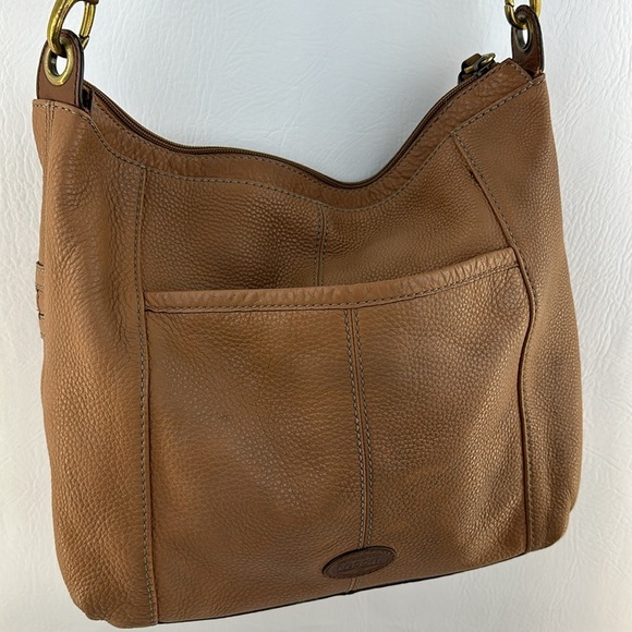 Fossil Multi Pocket Tan Leather Shoulder/Crossbody Bag - Picture 5 of 12
